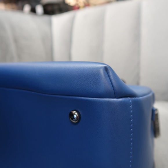 CHANEL Navy Satchel with Gold Accents - Picture 13 of 14